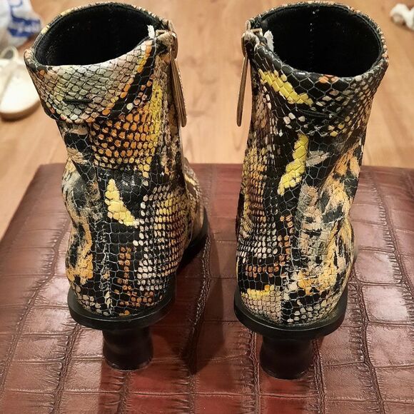 Reike Nen Womens Leather Python Ankle Boots In Multicolor Wave heel - Picture 6 of 8